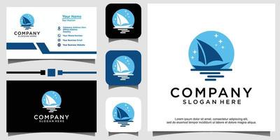 Silhouette of Dhow logo design Traditional Sailboat from Asia Africa vector