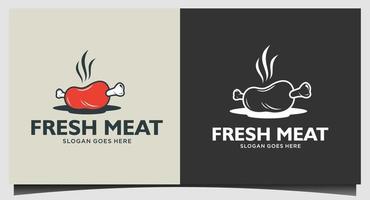 fresh meat logo design template vector