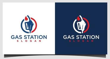 Petrol pump logo design template vector