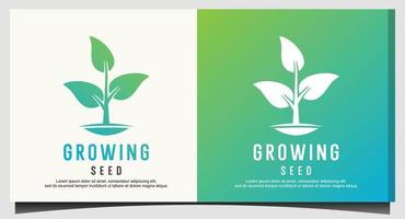 Growing Seed logo design vector