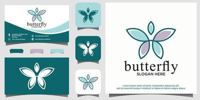 diseño de logotipo de mariposa de belleza vector