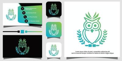 owl bird logo design vector