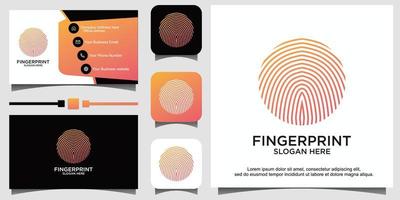 fingerprint lock secure security logo template vector