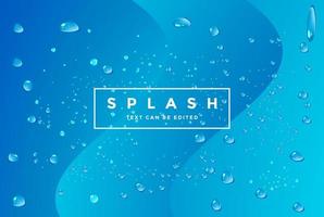Blue Fresh Cool Water Drop Splash or Vapor Background Design Vector