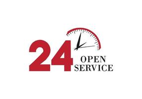 24 hour service sign vector