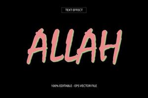 Editable Allah text effect Free Vector