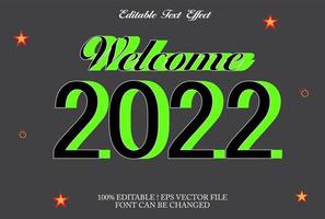 feliz año nuevo 2022 efecto de texto editable vector gratis