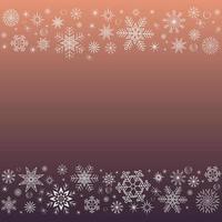 border of white snowflakes on a gradient background from beige to purple vector