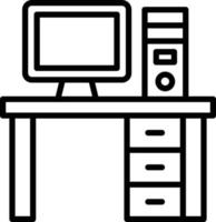 estilo de icono de mesa de computadora vector