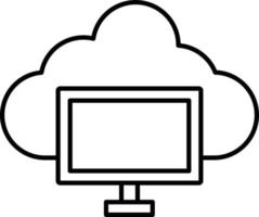 estilo de icono de computación en la nube vector