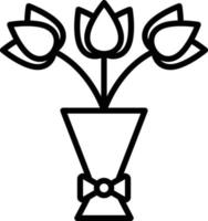 estilo de icono de ramo de flores vector