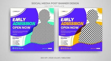 Back To School Admission Banner Education Social Media Post Vector Template Design Bundle Pro Download