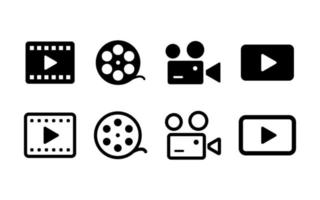 Film canister Line Clip art vector Icons.