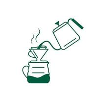 vector illustration how to make coffee . Isolated with background.