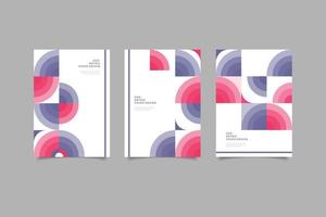 Magazine geometric cover collection vector