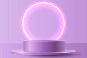 Background vector 3d purple pastel rendering with podium and minimal purple products scene