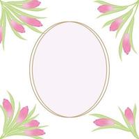 Watercolor tulip flower and leave set design vector