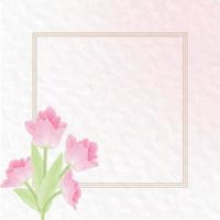 Watercolor tulip flower and leave set design vector