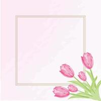 diseño de conjunto de flores y hojas de tulipán acuarela vector