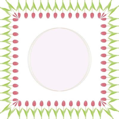 Watercolor tulip flower and leave set design