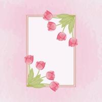 Watercolor tulip flower and leave set design vector