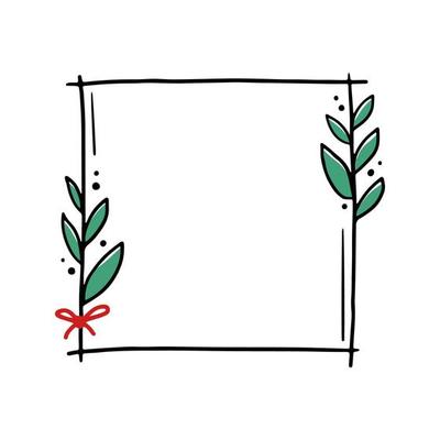 Chrirtmas floral frame with rectangle shape