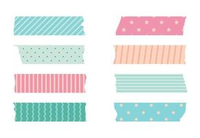 Washi masking tape set. Cute scotch vector