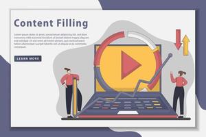 Vector illustration Content filling landing page concept