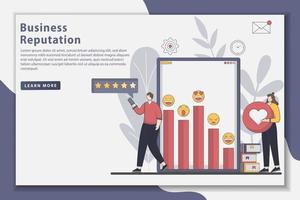 WebBusiness reputation landing page concept illustration vector