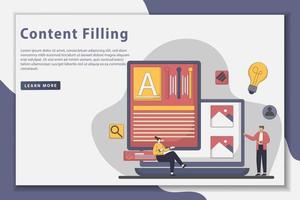 Vector illustration Content filling landing page concept