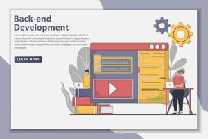 Back end development landing page concept illustration vector