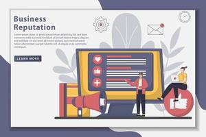 Business reputation landing page concept illustration vector