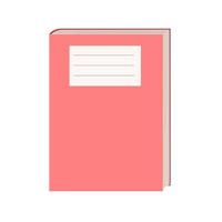 A closed book isolated on a white background. Vector flat textbook illustration with empty space for writing . Stock image.