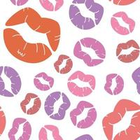 Seamless vector pattern for Valentine is Day from lip prints.