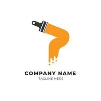 Modern P Letter Painting Branding Identity logo design vector Template