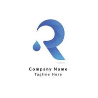 Modern R Letter oil Drop Abstract Branding Identity logo design vector Template