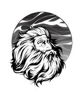 zeus head illustration silhouette vector