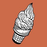 dibujado a mano helado comida postre pasteles menú café restaurantes ilustración vector