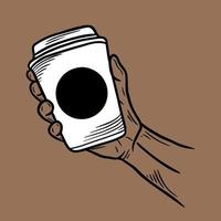 dibujado a mano café crema bebida postre tienda vaso taza menú café restaurantes ilustración vector