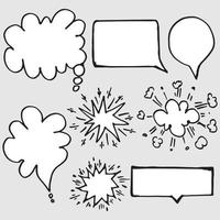 Hand drawn set of speech bubbles isolated . Doodle set element. Vector illustration.