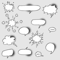 Hand drawn set of speech bubbles isolated . Doodle set element. Vector illustration.