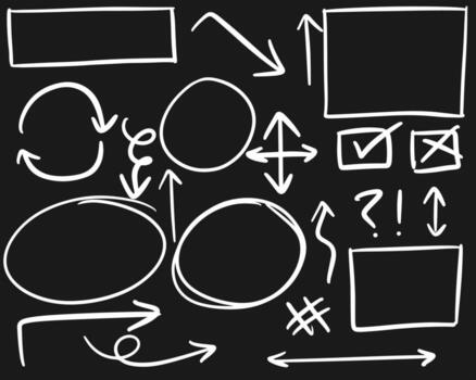 set of hand drawn arrows  for business infographic, banner, web and concept design.Vector doodle design elements. vector