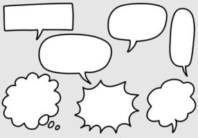 Hand drawn set of speech bubbles isolated . Doodle set element. Vector illustration.