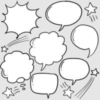 Hand drawn set of speech bubbles isolated . Doodle set element. Vector illustration.