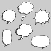 Hand drawn set of speech bubbles isolated . Doodle set element. Vector illustration.