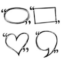 Hand drawn set of speech bubbles isolated . Doodle set element. Vector illustration.