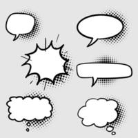 Hand drawn set of speech bubbles isolated . Doodle set element. Vector illustration.