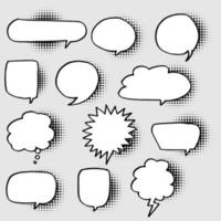 Hand drawn set of speech bubbles isolated . Doodle set element. Vector illustration.