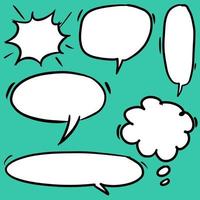 Hand drawn set of speech bubbles isolated . Doodle set element. Vector illustration.