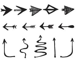 conjunto de flechas dibujadas a mano para infografía empresarial, banner, diseño web y concepto.elementos de diseño de garabatos vectoriales. vector